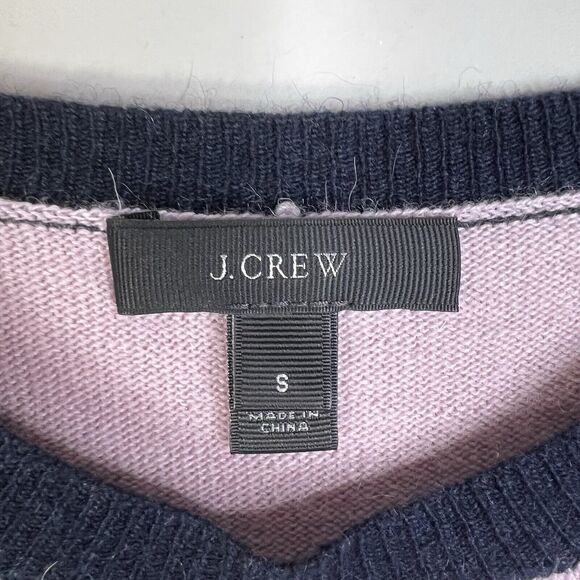 J. Crew Cashmere Sweater Intarsia Hearts Women Small Wool & Rabbit Hair Blend - Picture 4 of 8